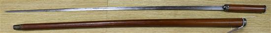 A 19th century malacca cane sword stick